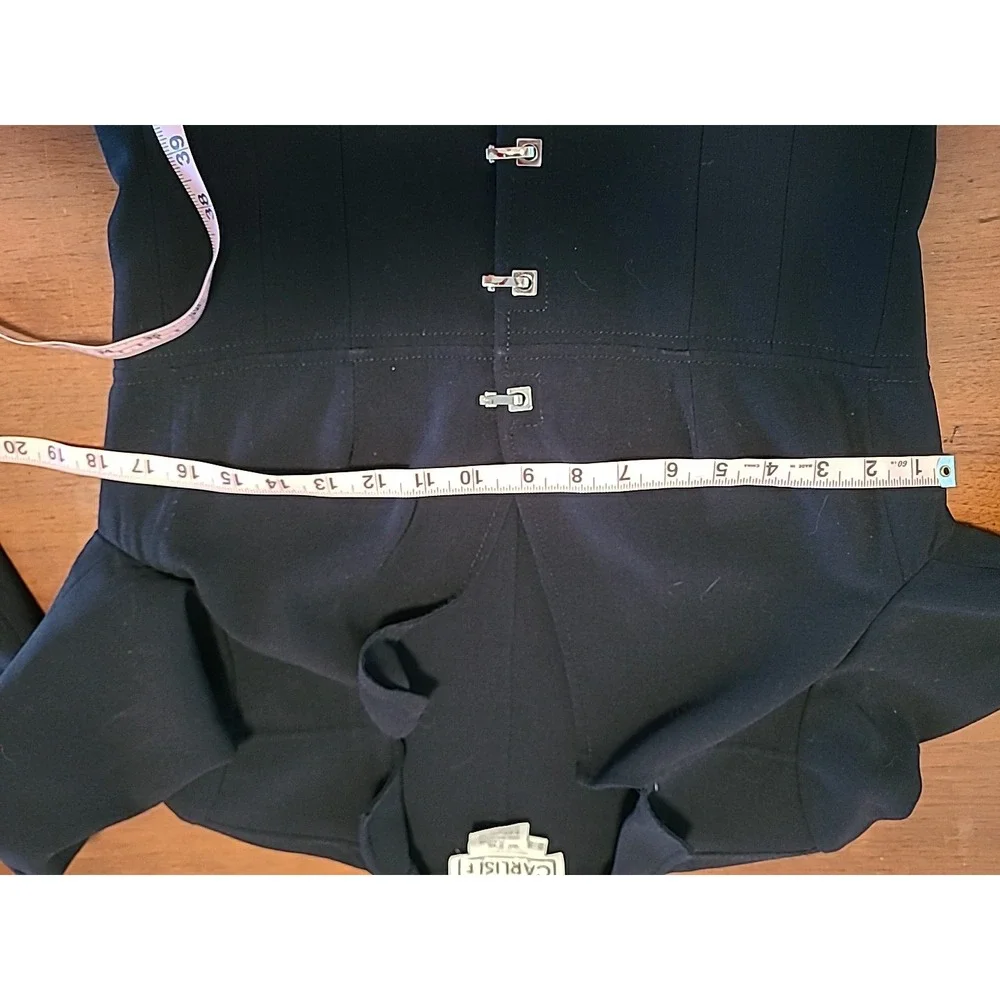 CARLISLE Womans Size 6 DIPLOMAT Black Wool Blend‎ BLAZER JACKET Silver
